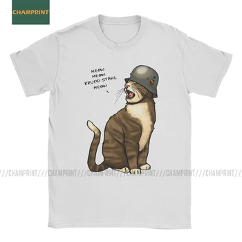 Tysk Kæmpe Kat Wehrmacht T-Shirts Til Mænd Tank Tiger Panserarmé Afrika Humoristisk Ren Bomuld T-Shirts, Korte Ærmer T-Shirt Plus Size Toppe