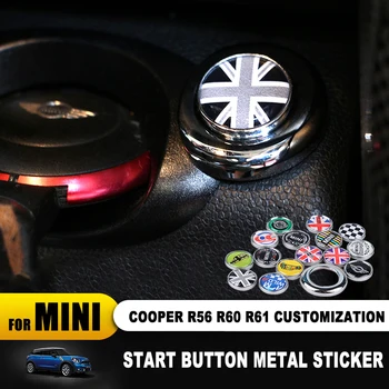 Indvendigt tilbehør bil klistermærker til mini cooper R55 R56 R57 R58 R59 R60 R61 car-styling start-knappen mærkat metal dekoration