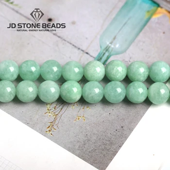 Myanmar Kalcedon Perler halvfabrikata Håndlavede Armbånd, Grøn jade Sten løse perler Tilbehør Til smykkefremstilling