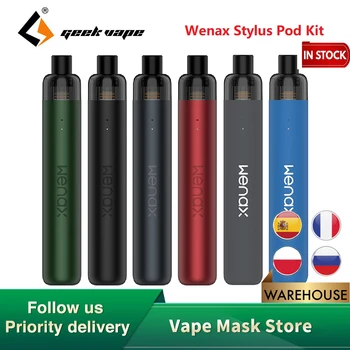 NYE Originale Geekvape Wenax Stylus Pod Vape Kit med 1100mAh Batteri & 2-ml-Pod & 0.6 ohm/1.2 ohm G Coil E-cig Kit Vs Træk S X