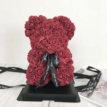 Engros 25cm Sæbe Skum Bærer af Roser Teddi Bære gaveæske Steg Blomst Kunstige Valentine Fødselsdag, Mors Dag Gaver til Hende