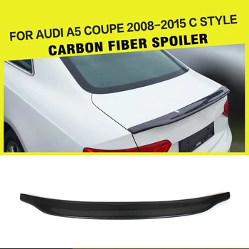 Bil Stil Carbon Fiber Racing Bageste Bagagerummet Lip-Wing Spoiler for Audi A5 Standard Coupe 2 Dørs 2008 - Boot Læbe