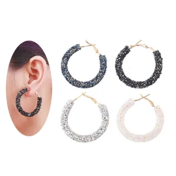 2021 Mode smykker Ny runde rør øreringe Kreative OL style Krystal fra Swarovskis 4 Farver, der Passer til Kvinder Party