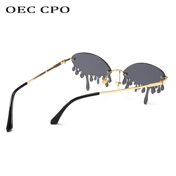 OEC CPO Nye Mode Tendens Sjove Solbriller Kvinder Brand Design Net Red Stage Vis Hundrede Tårne Tårer Solbriller UV400 очки O507