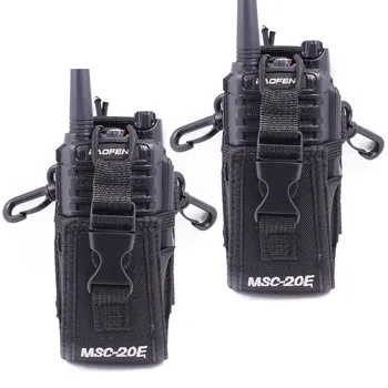 2stk Abbree MSC-20E Bærbare Radio Nylon Cover Håndfri Holder til Walkie Talkie Baofeng UV-5R UV-XR UV-9R Plus BF-888S