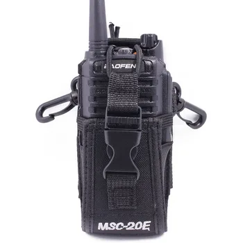 2stk Abbree MSC-20E Bærbare Radio Nylon Cover Håndfri Holder til Walkie Talkie Baofeng UV-5R UV-XR UV-9R Plus BF-888S