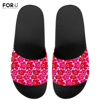 FORUDESIGNS Hot Salg Kvinder, Tøfler Poppy Blomster 3D-Print Komfort Beach Slide Sandaler Slip På Sko til Badning Kvindelige