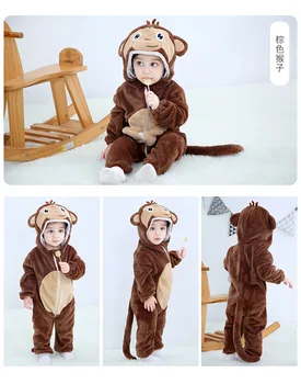 Inflant Nyfødte Rompers Vinteren Dyr Onesie Børn Buksedragt Dreng Pige Overalls Baby Løve Panda Unicorn Kostumer Jul Pyjamas