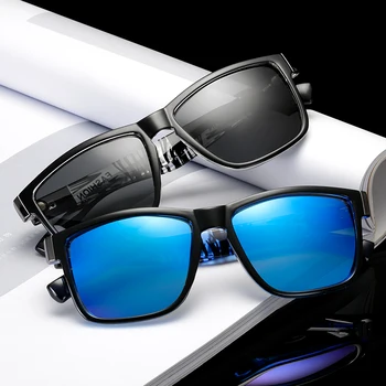 2020 Nyt Mærke Polariserede Solbriller Mænd Kørsel Nuancer Mandlige Sport solbriller Til Kvinder Square Spejl Sommeren UV400 Oculos De Sol