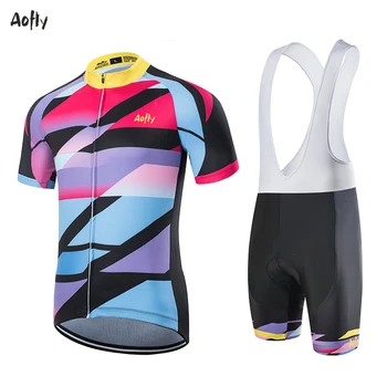 20 Aofly Multi-farve cycling team jersey 9D cykel SHORTS sæt mtb Ropa herre summer quick dry pro BIKE shirts Maillot Culotte bære
