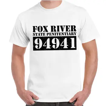 Fashion Style TV-Serie Prison Break Maglietta Stampa Matricola Fox River O Neck Shirt Plus Size T-shirt
