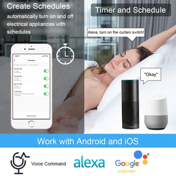 Tuya Smart WiFi Persienner, Rullegardiner lukkerlamel Touch Skifte App Timer Remote Control Voice Kontrol med Google Startside Alexa Echo