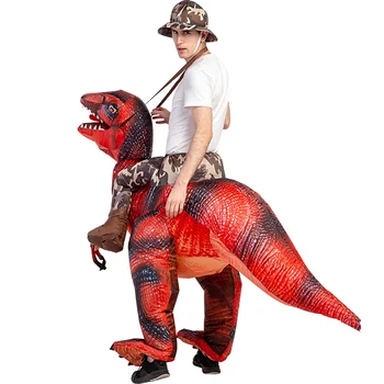 Velociraptor T-REX Mascot Oppustelige Kostume Til Voksne Anime Cosplay Dinosaur Dyr Luft Blæse Op For Kids Party Cosplay Disfraz