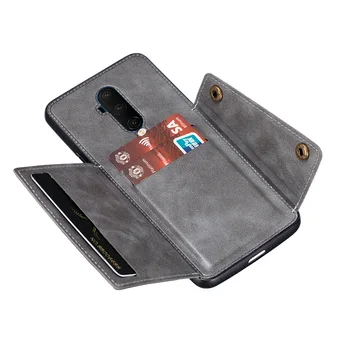 Haissky Multi Card Wallet Case for Oneplus 7 7T Pro Flip Læder stødsikkert Kort Lomme på Bagsiden Til Oneplus 7T 7 Pro