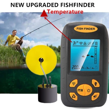 2018 New Sonar Fish Finder Fishing Depth Sonar Sensor Alarm Transducer