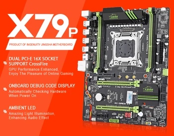X79P LGA 2011 bundkort sæt Xeon E5 CPU 2689 4x4GB=16 GB 1333MHz DDR3 ECC REG hukommelse ATX USB3.0 SATA3 PCI-E NVME M. 2 SSD