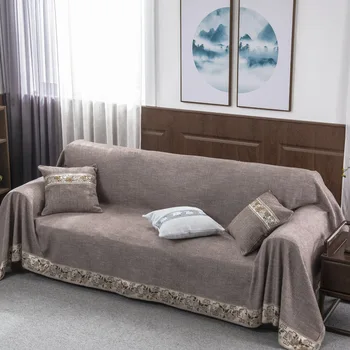 Solid Farve Chenille Sofa Dækning for Stue Universal Sofa Håndklæde Alle-inklusiv støvhætte Sofaen Home Decor Sofa Slipover