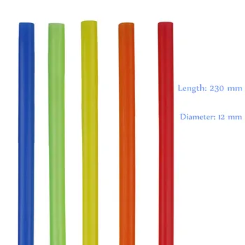 100 Stk Engangs Plast Sugerør PP Multi Farve 12mm Diameter Jumbo Smoothie Halm Boble Te Sugerør Bar Tilbehør