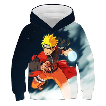 4-14Yrs Payne Naruto Hætte Sweatshirt Drenge Efterår Lange Ærmer Harajuku Uchiha Sasuke Tøj 3D-Coat 2020 Nye fashion Hættetrøjer