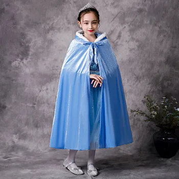 Piger, Klæd dig på til Vinter Børn Snow Queen Elsa Kostume Sequined Aftagelig Kappe Pige Bryllup Tøj Halloween Prinsesse Kjole