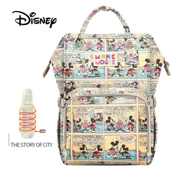 Disney 2020 Mickey Ble Poser Mumie Taske Stor Kapacitet Baby Flaske opbevaringspose Oxford Klud USB-Isolering Bag Baby Care Taske