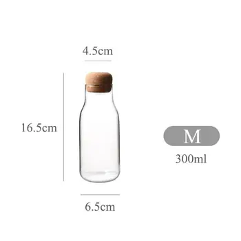 Kork Glas Flaske Varmeandig Mælk Juice Flaske Transparent Opbevaring Kan Forseglet, Te-Og Kaffefaciliteter, Lagertank