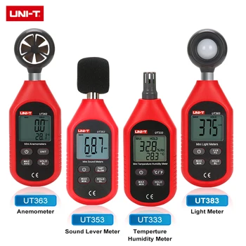 ENHED Mini Light Meter Bærbare LCD-digital temperatur og luftfugtighed meter Vindmåler Støj Meter LUX/FC UT333 UT353 UT363 UT383
