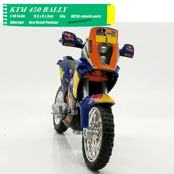 RD Skala 1/18 Motorcykel Model Legetøj KTM 450 RALLY Trykstøbt Metal Motorcykel Model Legetøj Til Gave,Børn,Indsamling
