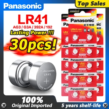 30stk/masse LR41-Knap Celle AG3 G3A L736 192 392A Zn/MnO2 Batterier Panasonic Oprindelige SR41 1,5 V Lithium Coin Batterier