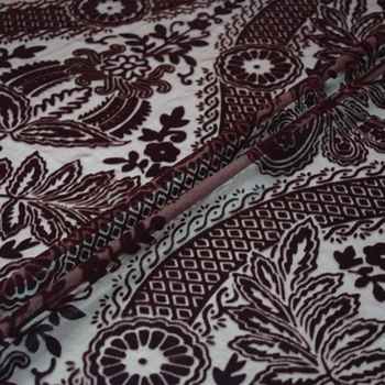 Mørk rød Kinesisk enkianthus udbrændte fløjl stof til kjole ткань хлопок ткани bazin riche getzner afrikanske фатин tissu telas