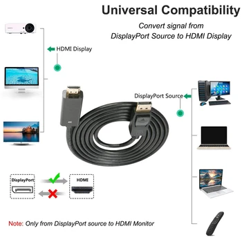 2020 Bedste DisplayPort til HDMI-Kabel, HDMI 4K Kabel-UP ' et til HDMI 1080P 4K-60Hz Converter DP HDMI 1.2 2.0 til PS4 Projektor til Bærbar PC