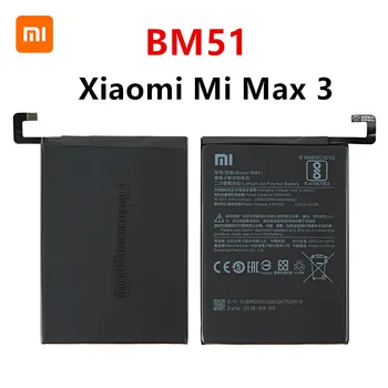 Xiao mi Orginal BM51 5500mAh Batteri Til Xiaomi Mi-Max 3 Max3 MAX3 BM51 Høj Kvalitet Telefon Batterier +Værktøjer