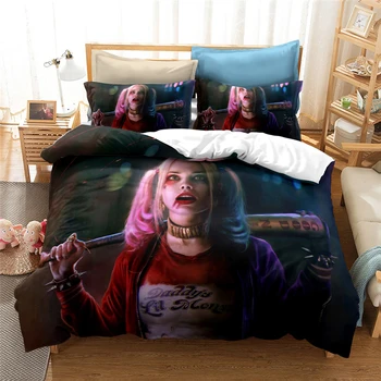 Hjem Tekstil 3d Harley Quinn Trykt Strøelse Set Film, Selvmord Trup Jokeren Piger Duvet Cover Sæt Europa/USA/Australien Størrelse