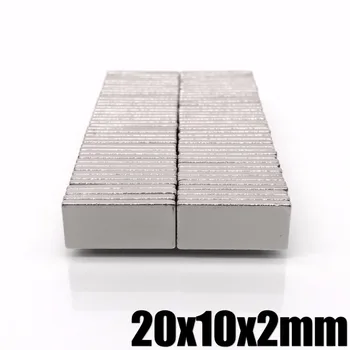 100Pcs 20x10x2mm Super Stærk Lille Neodym-Magnet-Blok Permanent N35 NdFeB Stærk Kasse Magnetiske Magneter 20*10*2mm