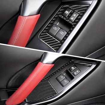 Carbon Fiber Indvendige Bil Vindue Kontrol Switch panel Indretning Ramme For nissan GTR R35 LHD RHD Bil Styling Tilbehør Mærkat