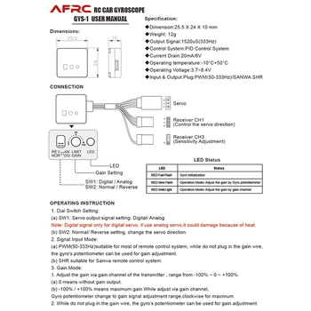 AFRC GYS-1 V2 RC Bil Gyroskop Drift CNC For 1/18 1/10 1/8 Model DIY