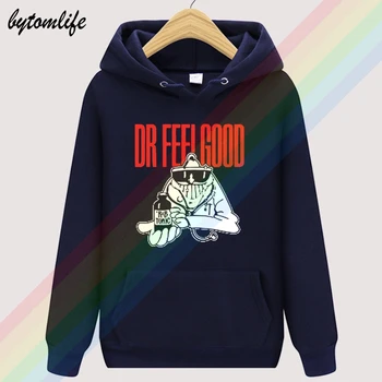 Dr. Feelgood Britiske Dumhed Mænd Sort Retro Efteråret høj kvalitet unisex Top Hættetrøje Herre uld Tøj Sweatshirt Pullover