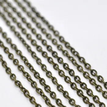 8Seasons Strygejern Baseret Legering Åbne Tekstureret Link Kabel Kæde Resultater Antik Bronze Farve Vintage Smykker 4.5x3mm(1/8