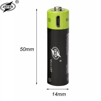 ZNTER 2/4stk 1,5 V AA-1700mAh Rechargeble Batteri li-polymer genopladeligt lithium-li-ion-batteri med USB-kabel Drop shipping