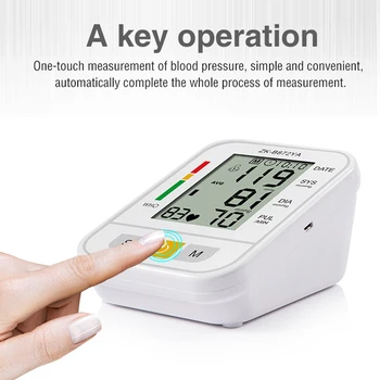 Digital Blood Pressure Monitor Øverste Arm-Tonometeret Bærbare blodtryk meter Automatisk Blodtryksmaaler pulsometer