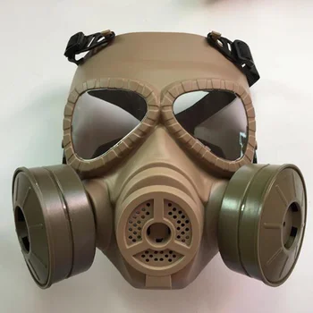 Åndedrætsværn Taktiske Sort Gas Mask Militære Stil Ansigt Beskyttende Maske Udendørs Kemisk rensning Fuld Facepiece