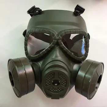 Åndedrætsværn Taktiske Sort Gas Mask Militære Stil Ansigt Beskyttende Maske Udendørs Kemisk rensning Fuld Facepiece