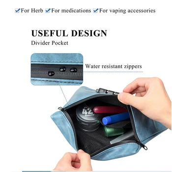 Vandtæt Ryger Lugt Bevis Taske af Læder, Tobak Pose Stash Container Tilfælde opbevaringspose med kodelås til Urt Lugt