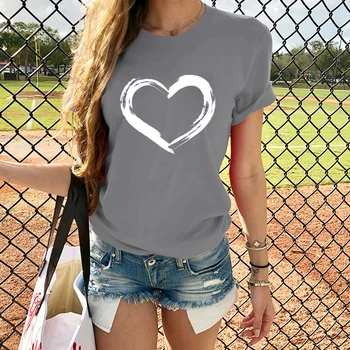Hjerter Kvinder T-shirts, Casual Harajuku Kærlighed Trykt Toppe Tee Sommeren Kvindelige T-shirt Kort Ærme T-shirt Til Kvinder Tøj