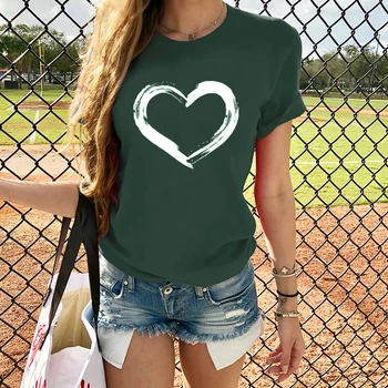 Hjerter Kvinder T-shirts, Casual Harajuku Kærlighed Trykt Toppe Tee Sommeren Kvindelige T-shirt Kort Ærme T-shirt Til Kvinder Tøj
