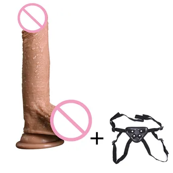 Super Blød Realistisk Penis med sugekop Silikone Kunstige Mandlige Pik Strapon Anal Dildoer Sex Legetøj Til Kvinder Masturbator
