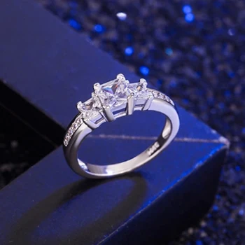 Sølv 925 Smykker Ringe Til Kvinder 925 Sterling Sølv Safir, Smaragd-Ædelsten Ring Bryllup Engagement Fine Smykker Engros