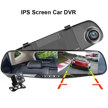 3,5 tommer Bil DVR Spejl Bil Dvr Kamera, 1080P Rear View Mirror, Digital Video-Optager Dobbelt Linse Auto Dash Cam
