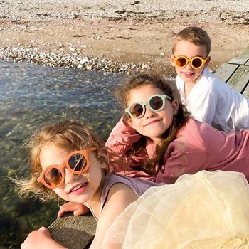 XojoX Børns Solbriller Retro Dekorative Piger Brillerne Fashionable Udendørs Drenge Skygge Vintage Kids Sol Briller UV400