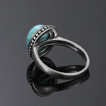 Nasiya Elegante Enkle Oval Turkis Ringe til Kvinder, Piger 925 Sterling Sølv Fine Smykker Jubilæum Engagement Party Gave